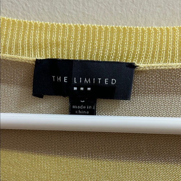 The Limited Yellow and Cream V-Neck Sweater - Picture 2 of 9